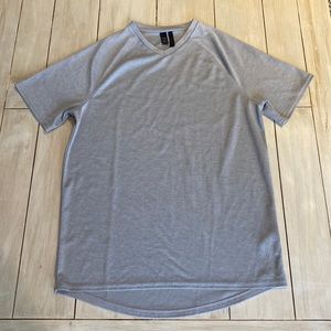 Z by Zella Men Gray V Neck Polyester Athletic Workout Shirt Small